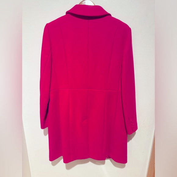 Vintage Talbots Pink Long Pea Coat Fabric Wooven in Italy Size Small - Picture 6 of 6